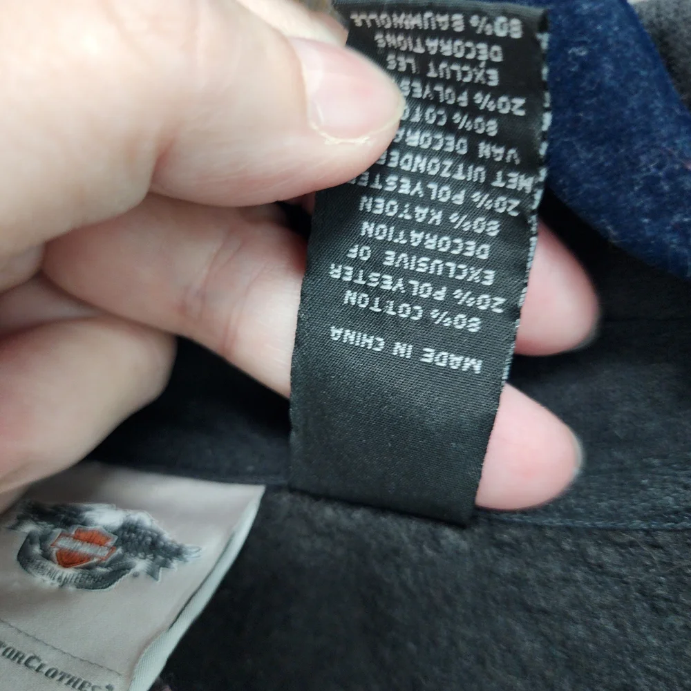 Assymetric Moto Rose Embroidered Harley Dsvidson Jacket XL - Picture 6 of 11